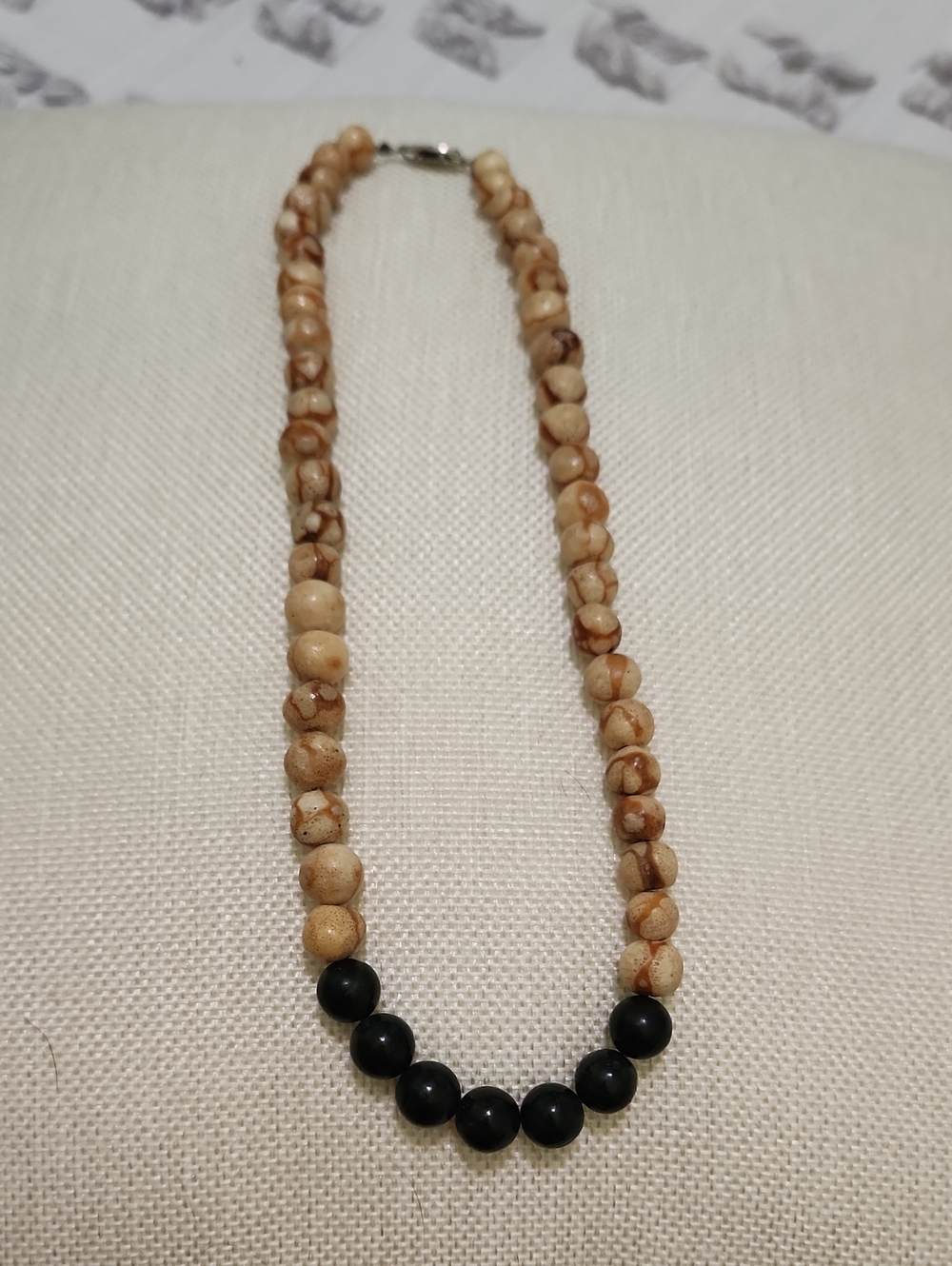 Vintage Jasper & Onyx Bead Necklace